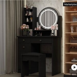 Vanity with light up mirror